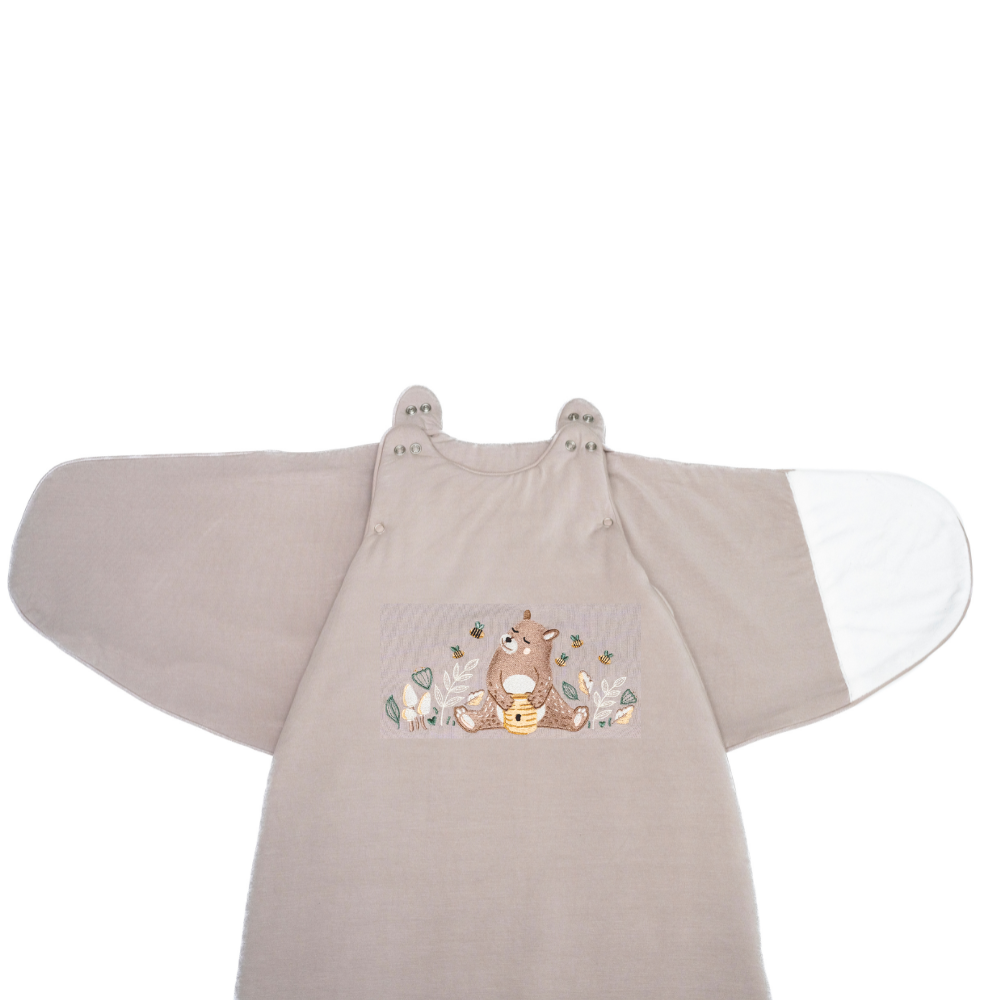 Sleeping bag: The bear and his honey - Greige