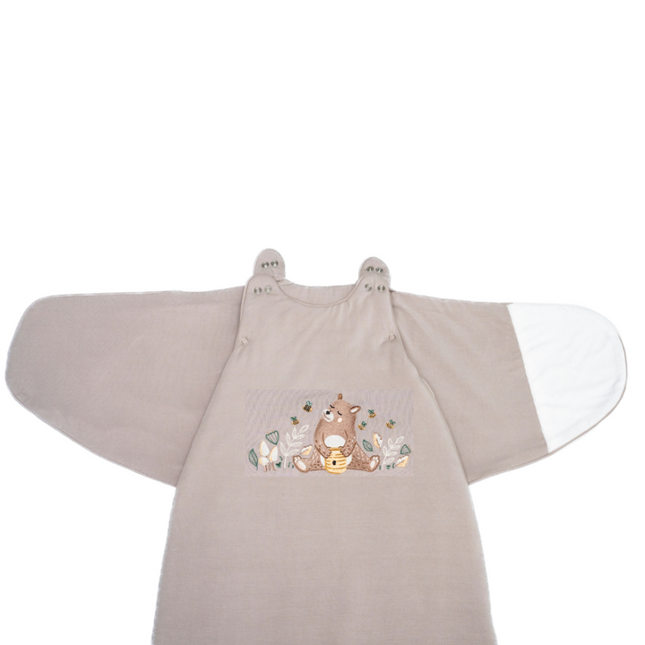 Sleeping bag: The bear and his honey - Greige