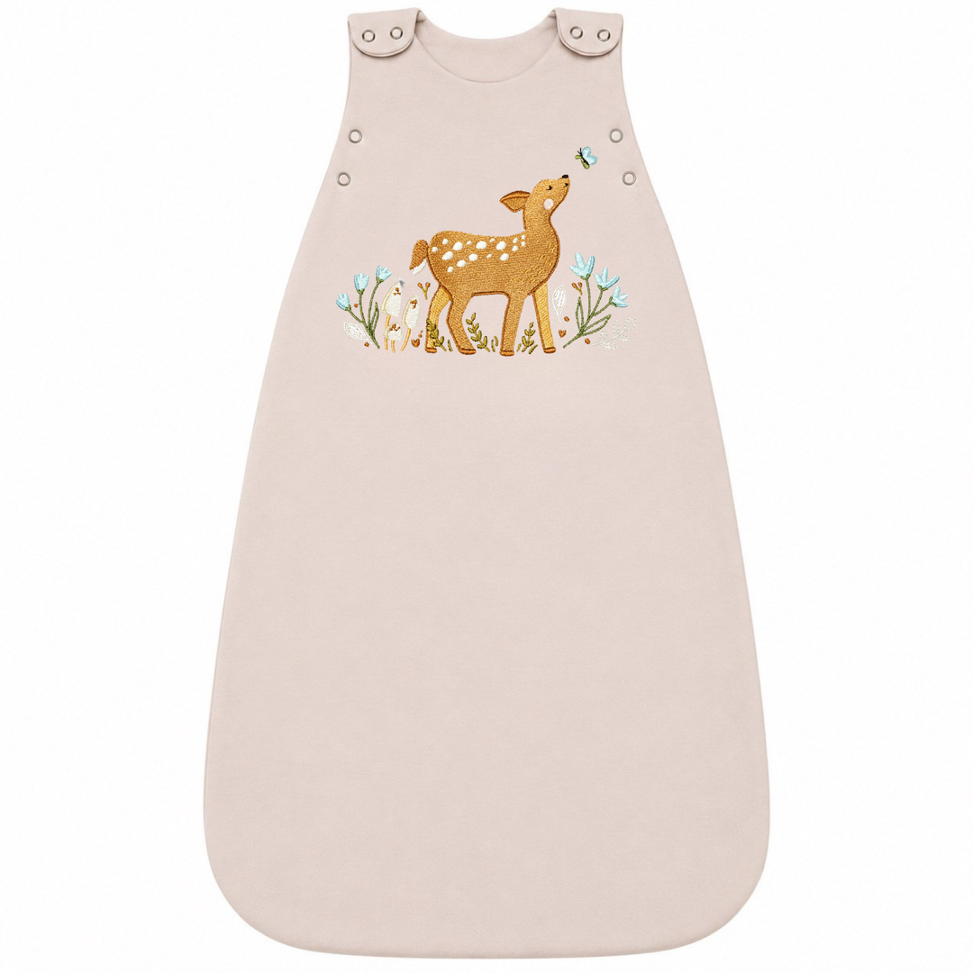 Gigoteuse bébé Ecowool 2-en-1 0–24 mois, Le petit faon, couleur grège