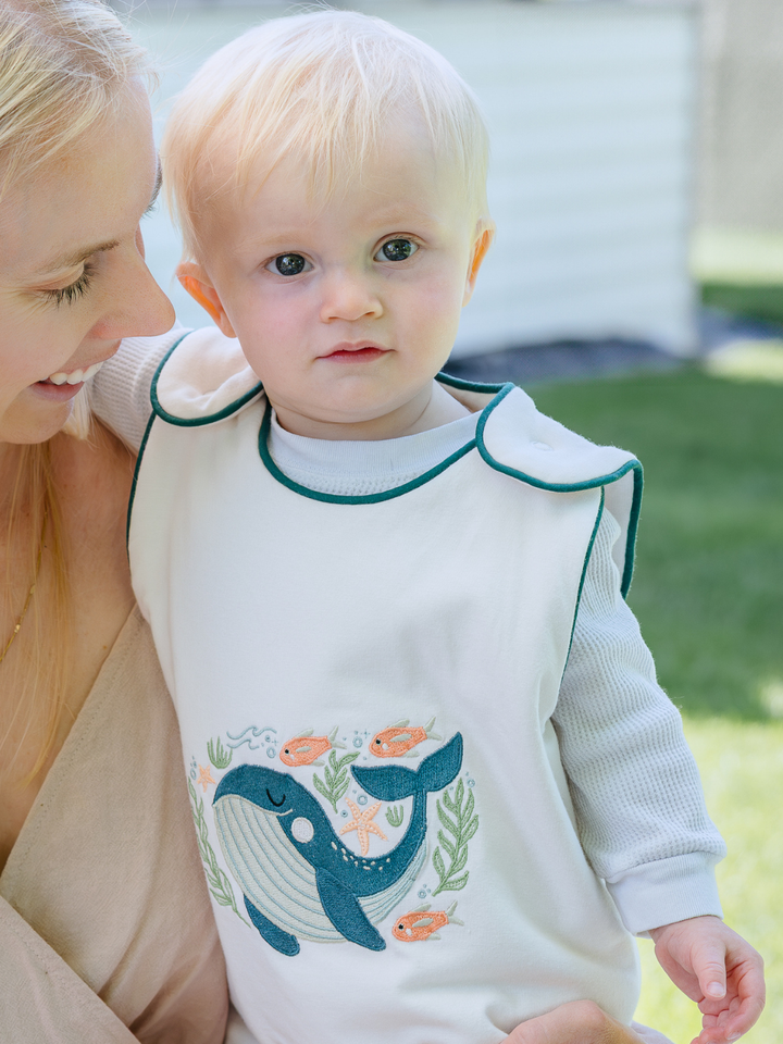 Sleep Sack: Whale Design – Cream