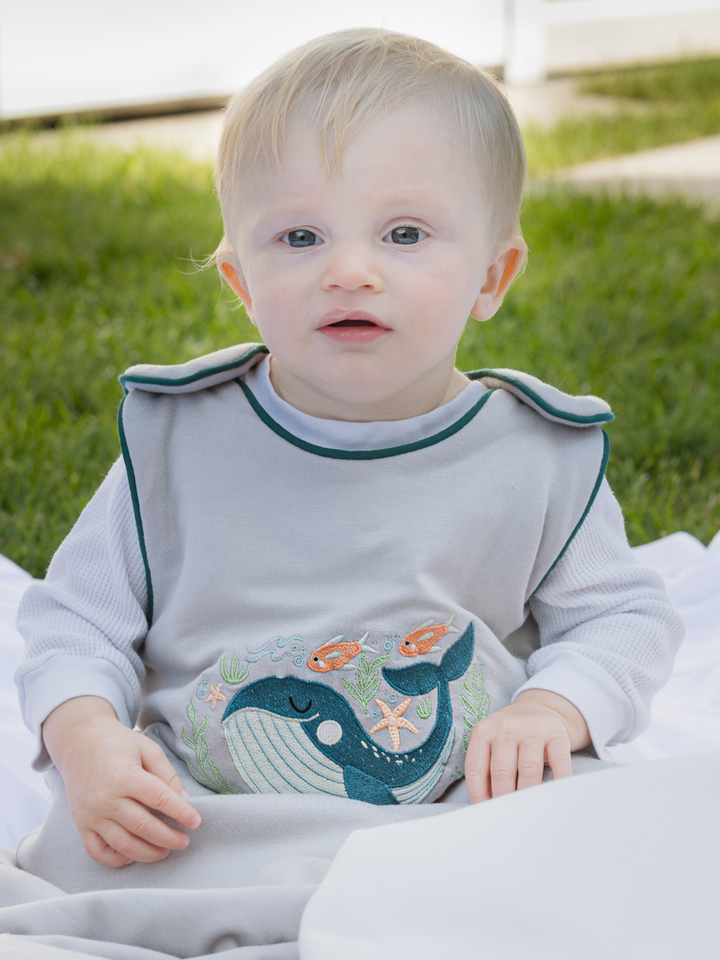 Sleep Sack: Whale Design – Grey