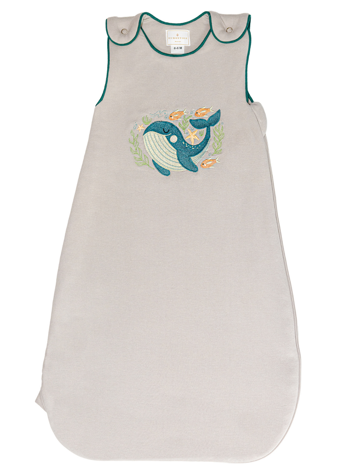 Sleep Sack: Whale Design – Grey