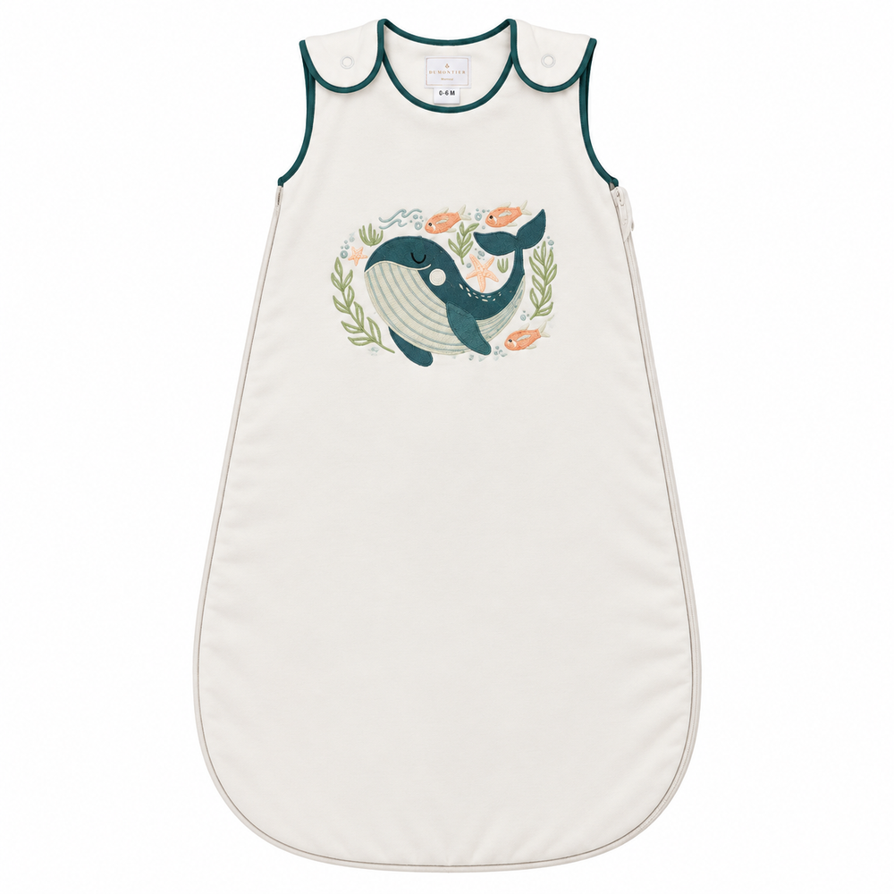 Gigoteuse Baleine crème pour bébé, vue à plat