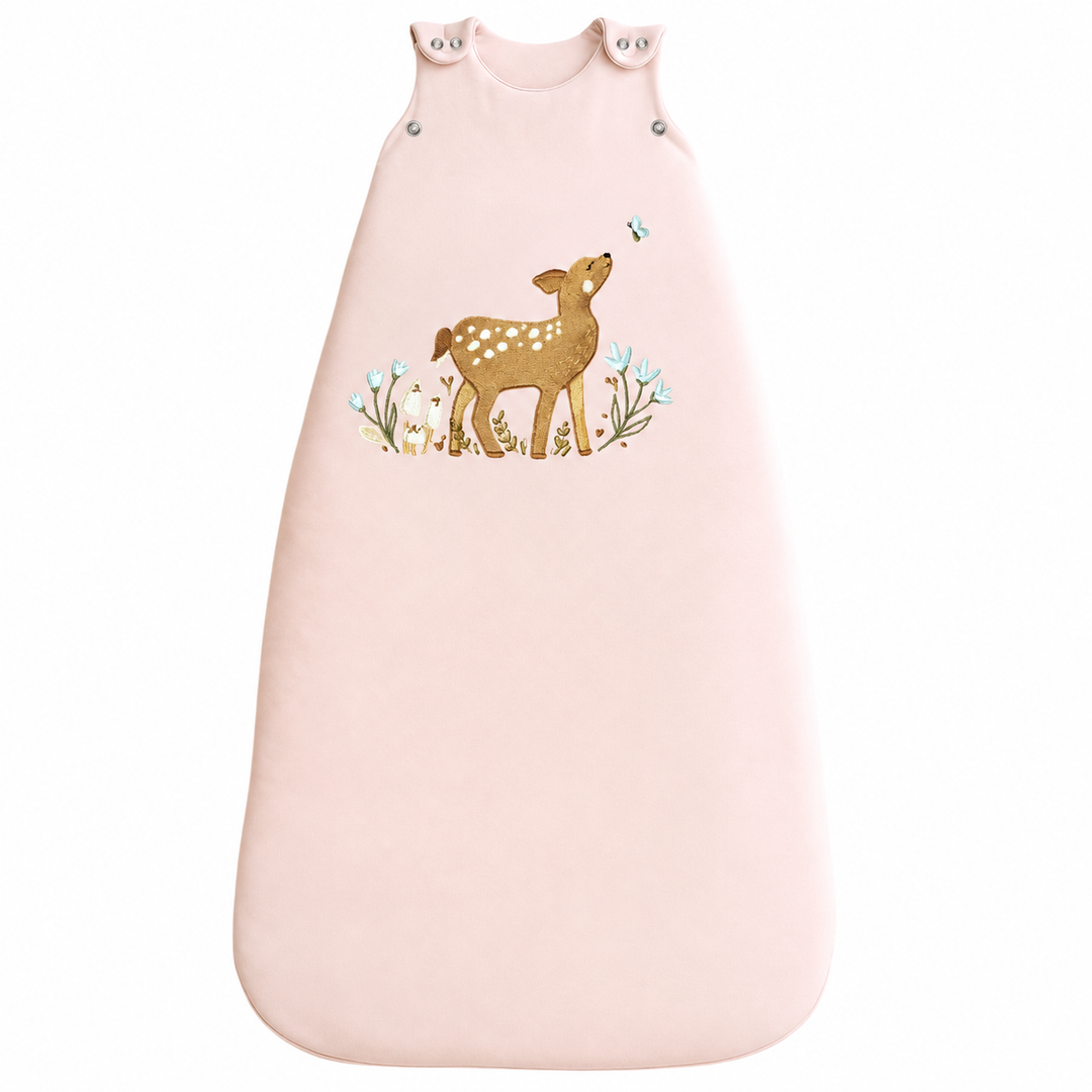 Gigoteuse bébé Ecowool 2-en-1 0–24 mois, Le petit faon, rose brumeux