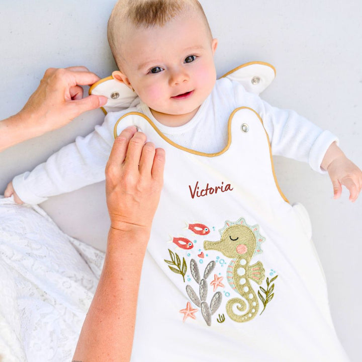 Sleep Sack: Seahorse Design – Cream